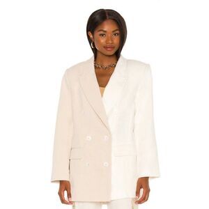 L’Academie The Ashley Blazer in Beige & Ivory